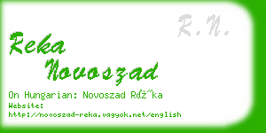 reka novoszad business card